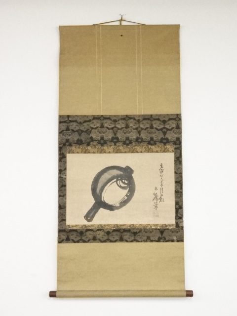 JAPANESE HANGING SCROLL / HAND PAINTED / MALLET